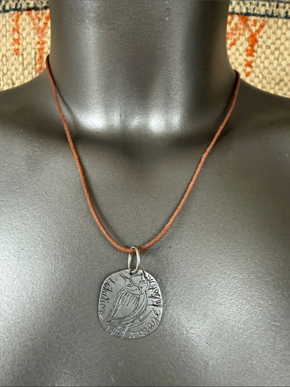 Jes MaHarry Wise Owl charm pendant on leather cord necklace. New with tags.